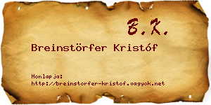 Breinstörfer Kristóf névjegykártya